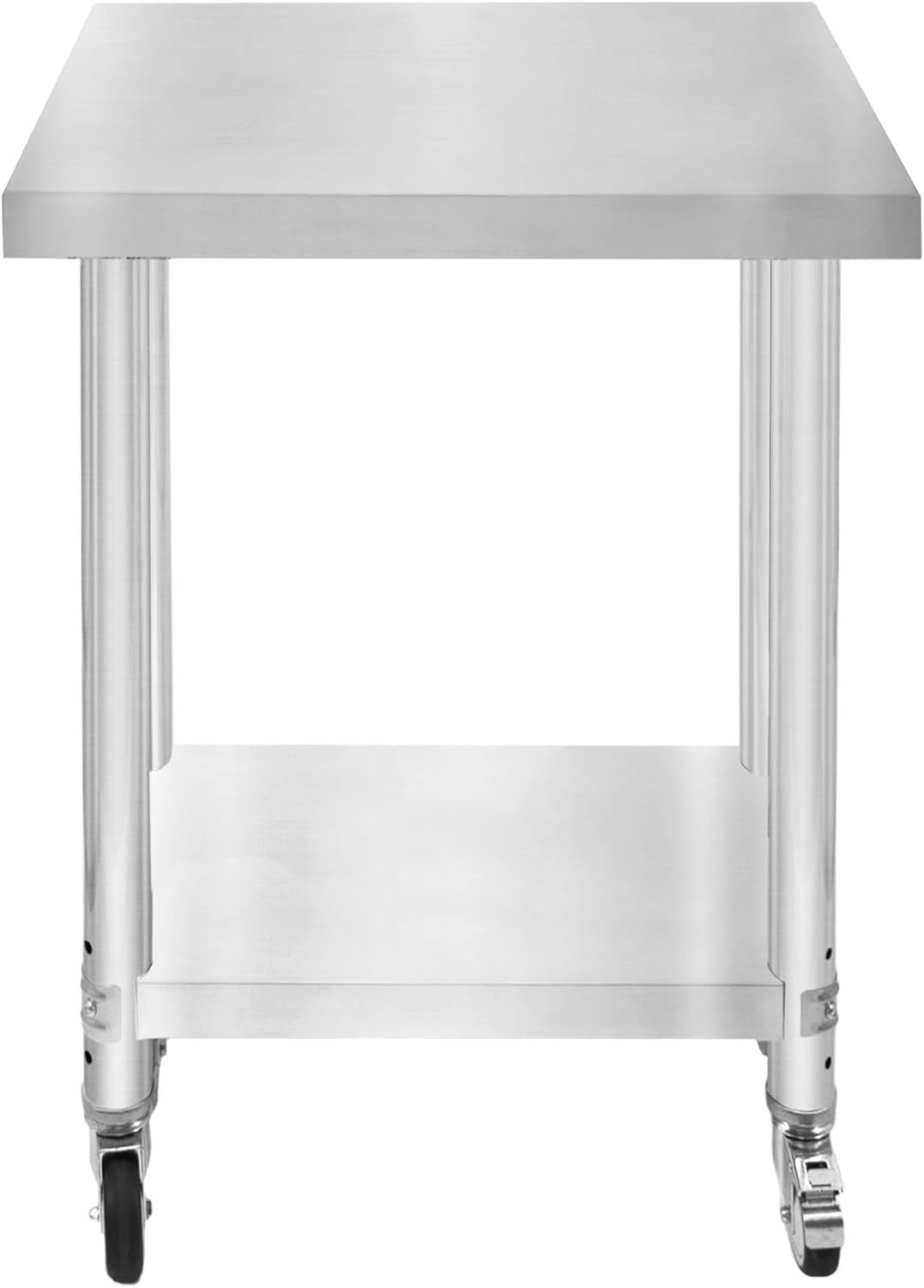 Stainless Steel Mobile Prep Table on Wheels 160kg Kitchen Bench 60x45 Shelf