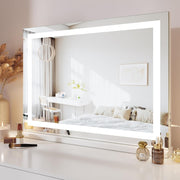 LED Vanity Mirror 80x58cm Wall/Tabletop USB Makeup Light Dimmable Touch