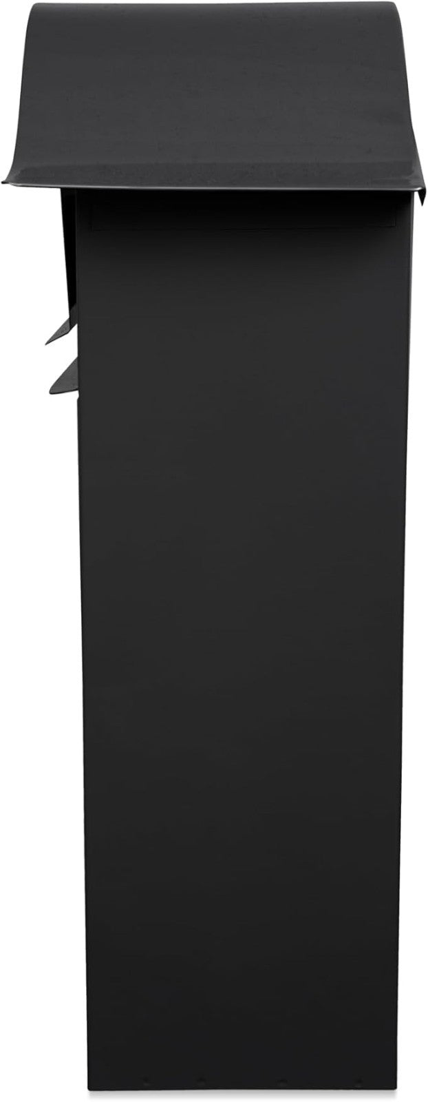Lockable Wall Mounted Mailbox Black Iron Weatherproof Post Box Large Secure Flap