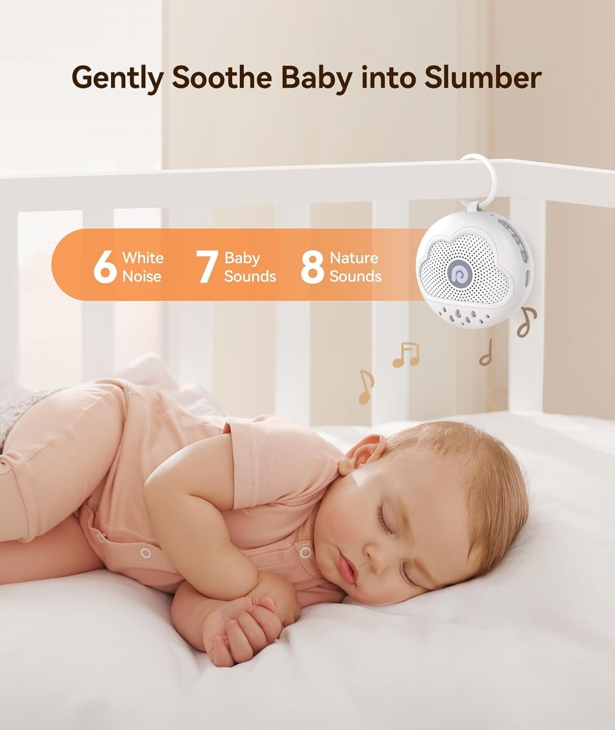 Portable White Noise Machine Baby Safe Silicone Sleep Sound 21 Sounds
