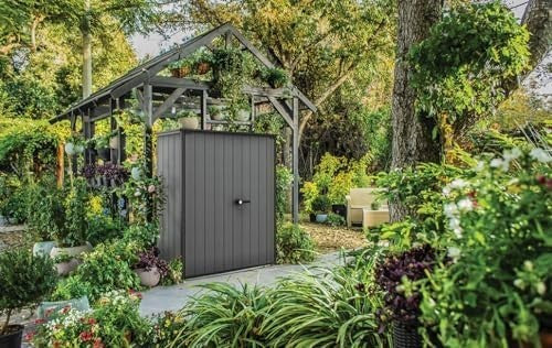 Keter Outdoor Garden Storage Shed 1400L Weatherproof Lockable Box Grey 170cm