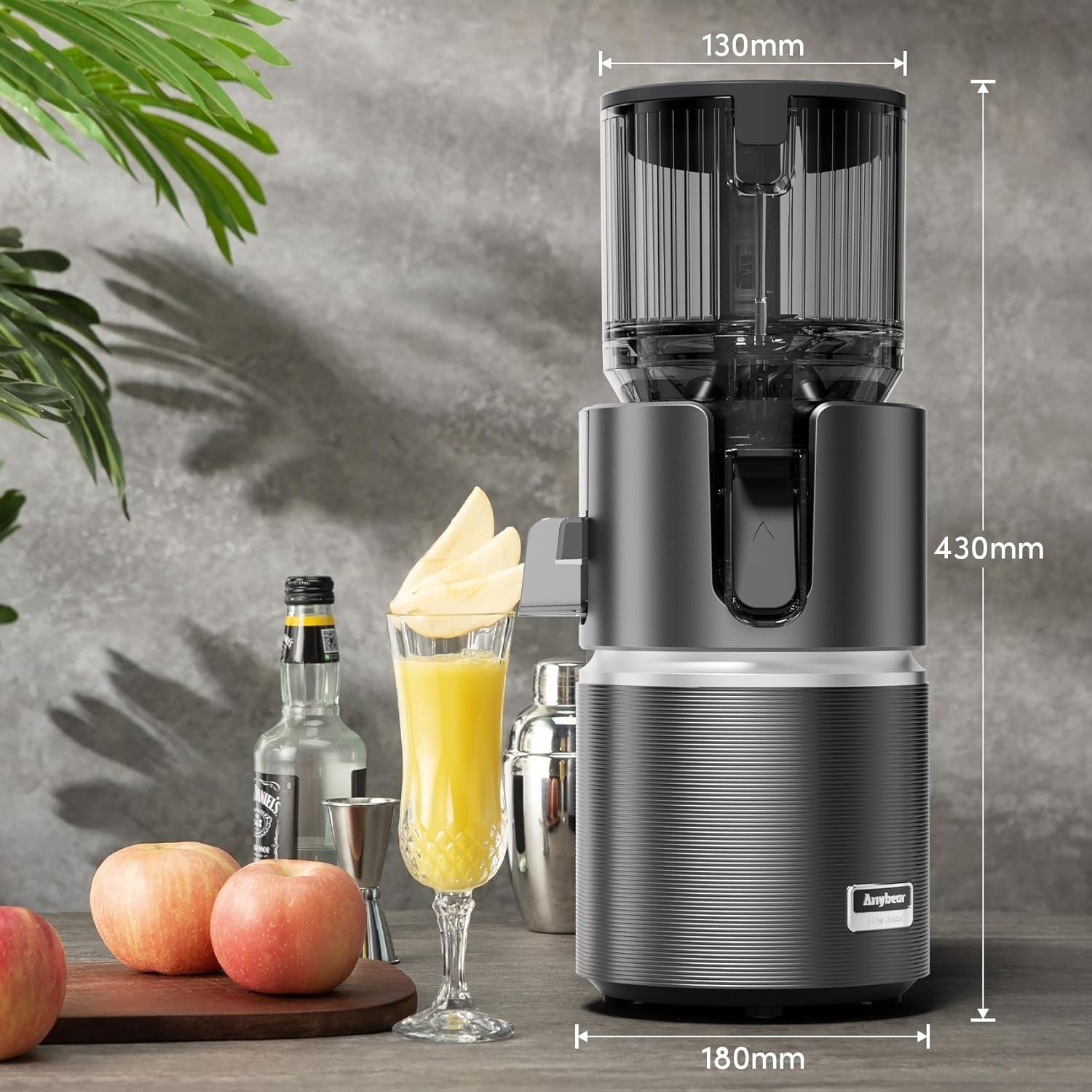 Cold Press Juicer 4.9in Wide Feed Chute 350W High Yield BPA Free