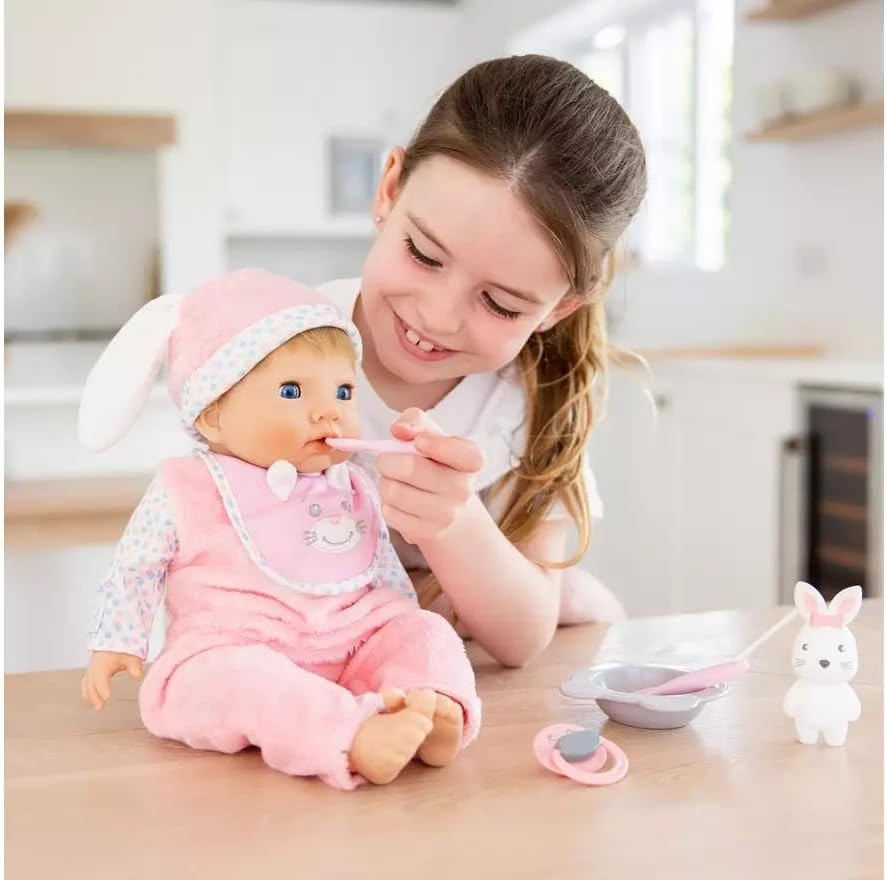 Soft Baby Doll Bunny Outfit Feed & Play Set Birth Certificate