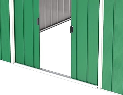 Extra Large Metal Garden Storage Shed 10x10ft Waterproof Outdoor Tool Shed Green