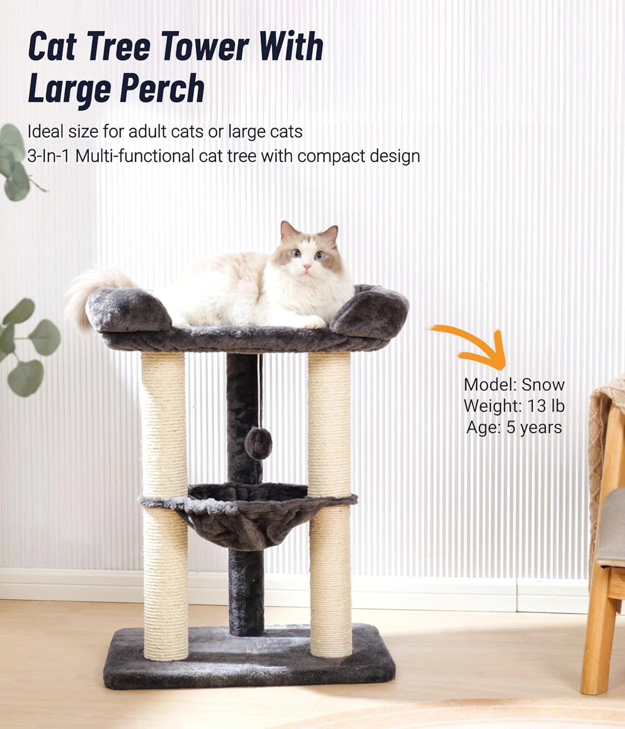 71cm Cat Tree Tower Large Bed Hammock Sisal Scratching Post Indoor Cats