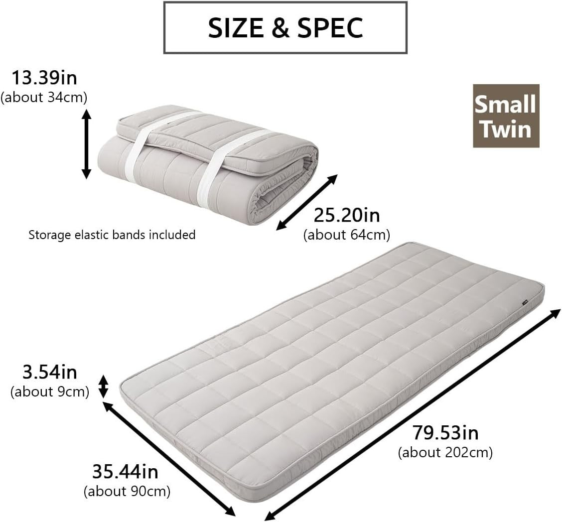 Premium Japanese Floor Mattress Futon - Foldable, Breathable, 3-Layer Comfort