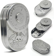 Silver Rabbit Ratchet Click Fidget Slider Stainless Steel Pocket EDC