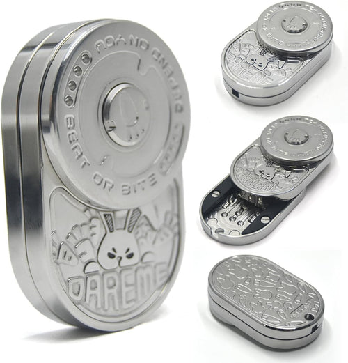 Silver Rabbit Ratchet Click Fidget Slider Stainless Steel Pocket EDC