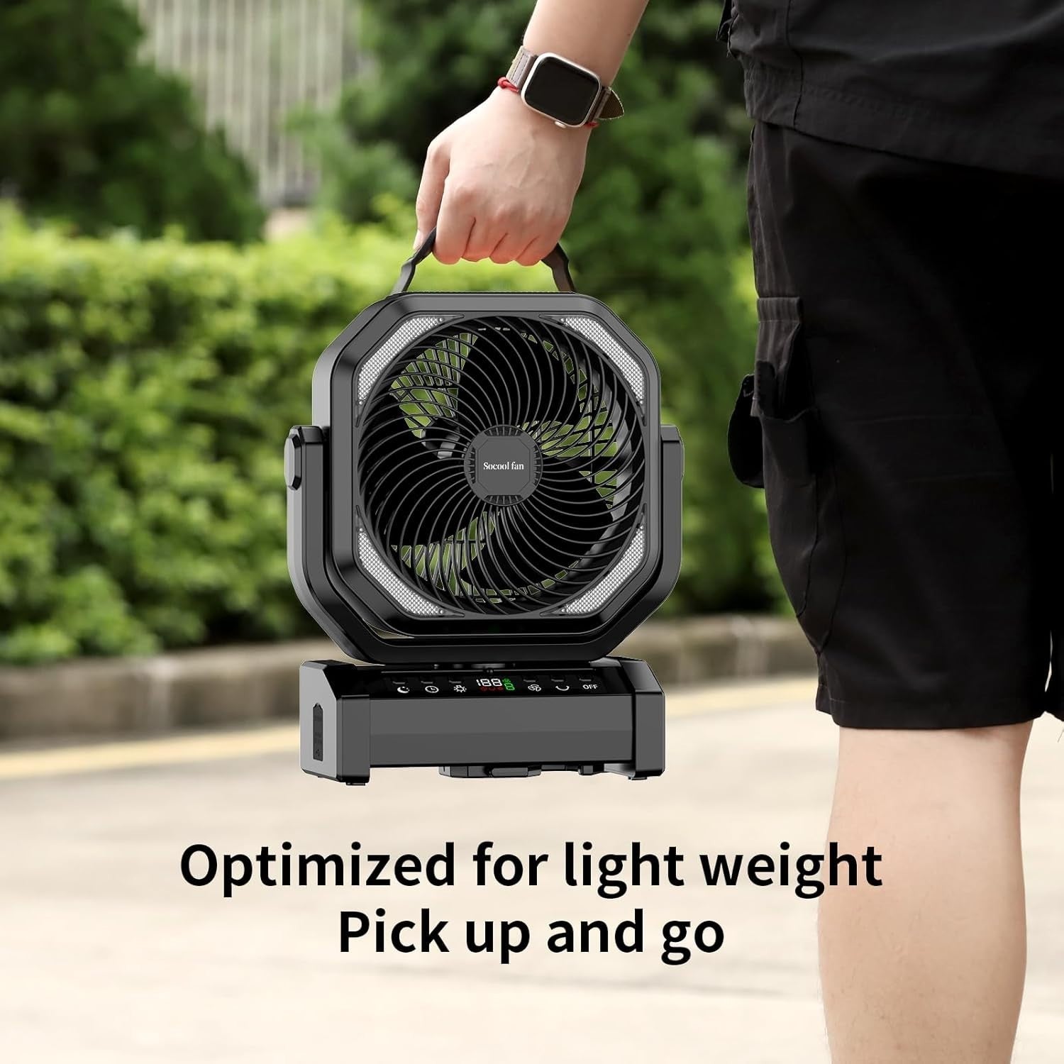 Camping Fan w/ Light – 9-Speed Rechargeable 20000mAh Fan w/ Timer & Remote
