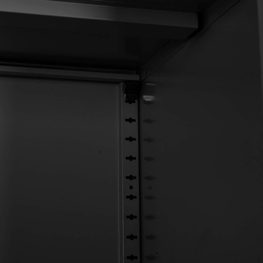 Tall Metal Locking Office Storage Cabinet 5 Tier Black Filing Cupboard 185cm