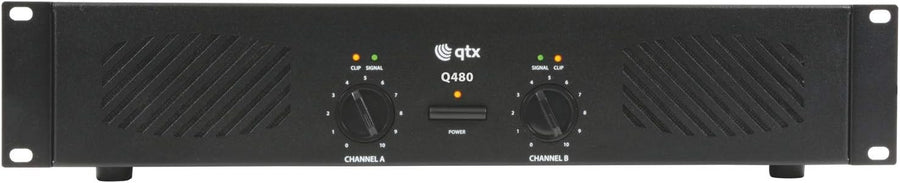 Q480 480W Stereo Power Amplifier 2U Rack-Mount Fan-Cooled DJ Stage