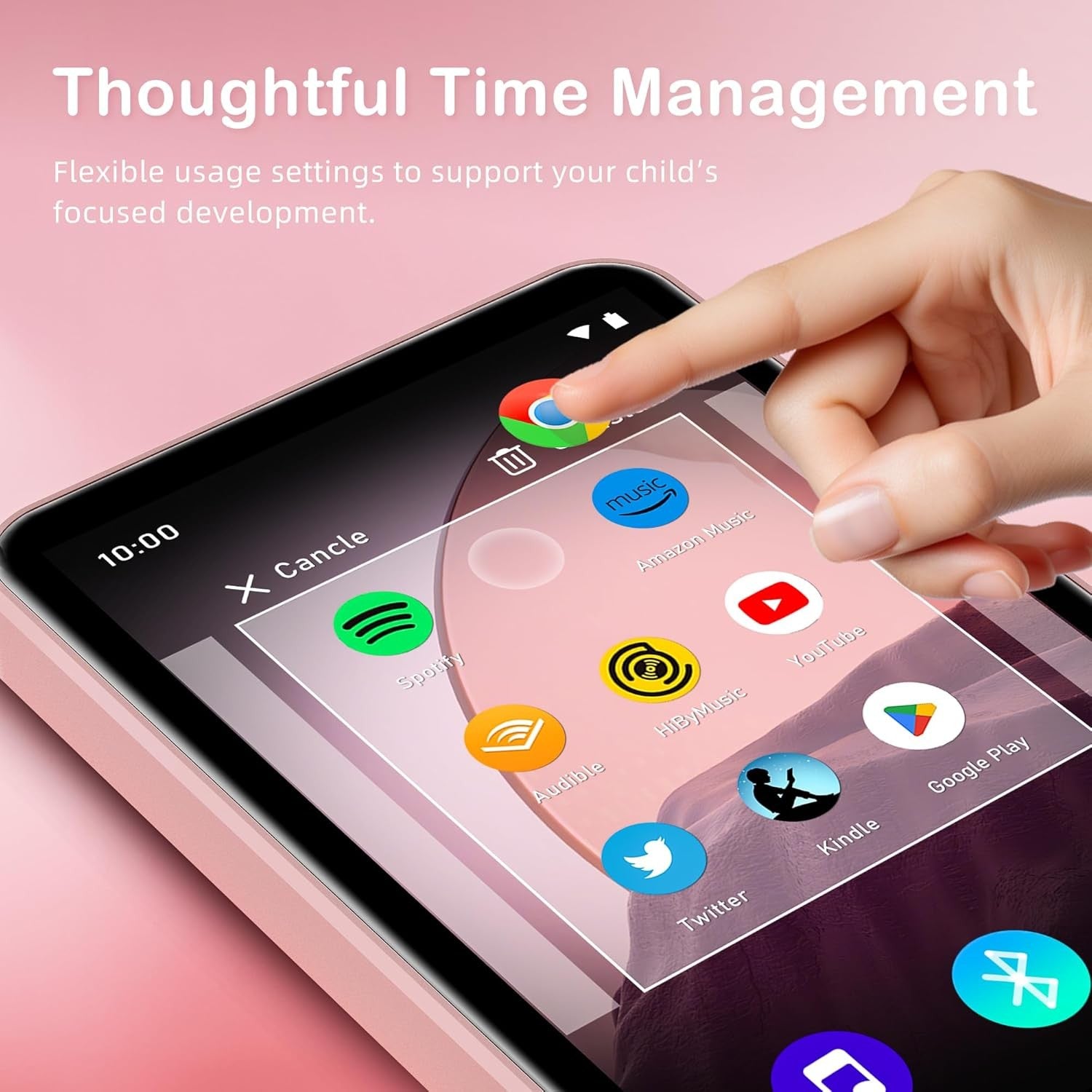 144GB Android MP3 Player 4" Touchscreen Bluetooth WiFi Pink