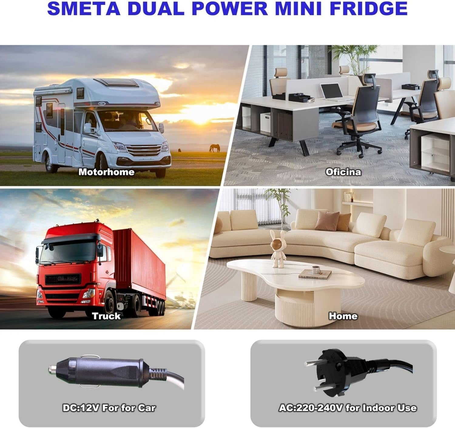 53L 12V 240V Campervan Fridge Caravan Van RV Silent Freezerless Black