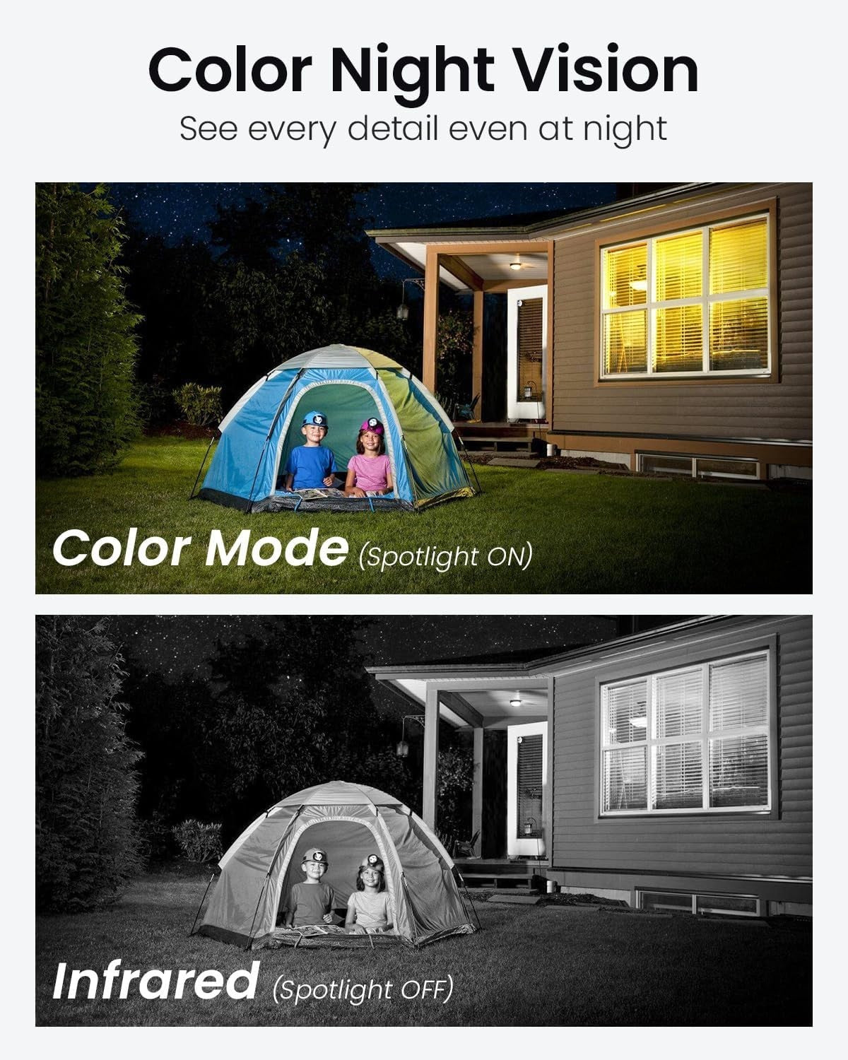 2K PTZ Outdoor Security Camera WiFi 360° Auto Tracking Night Vision