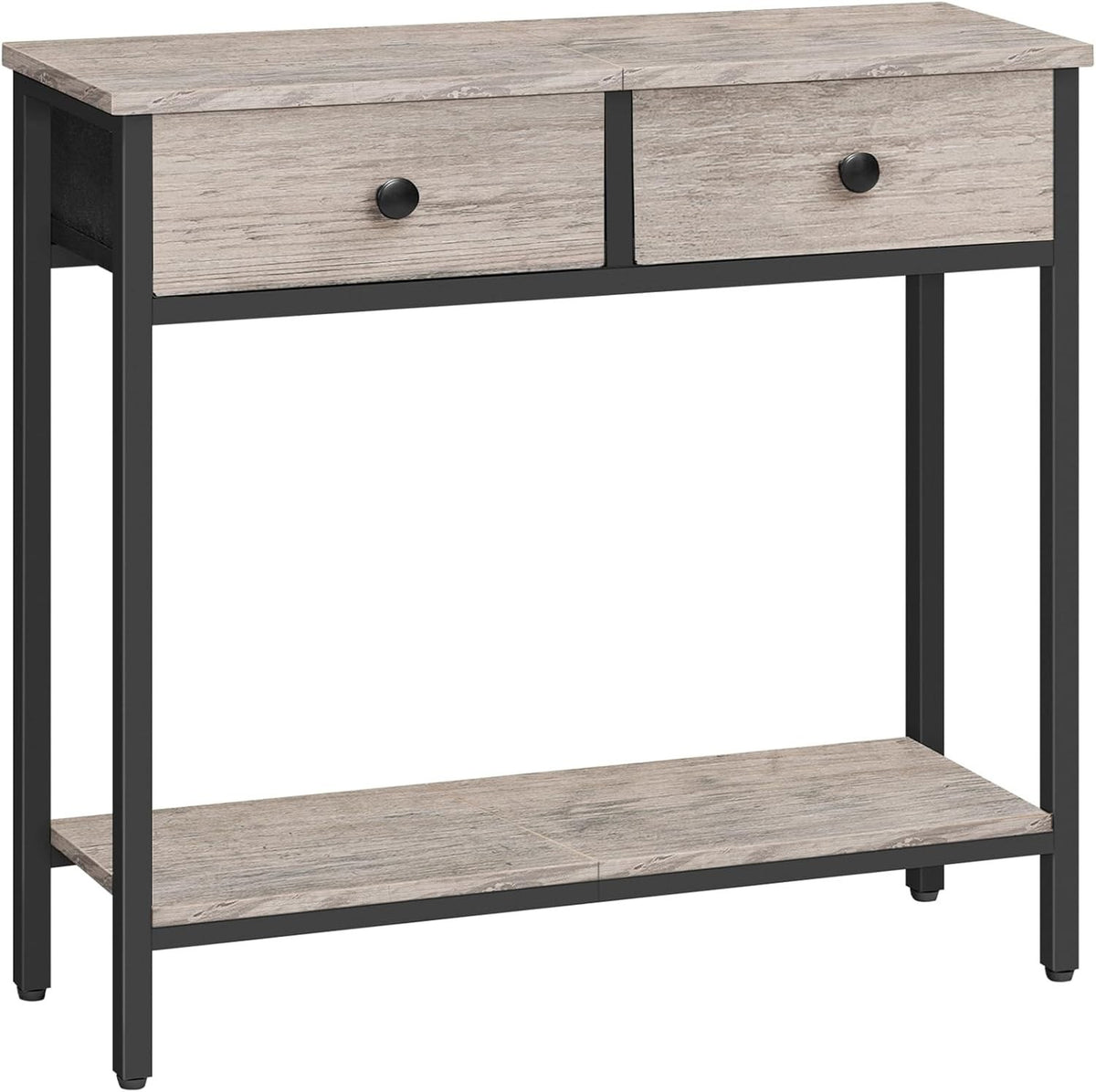 Slim Narrow Console Table with 2 Drawers & Lower Shelf for Small Spaces