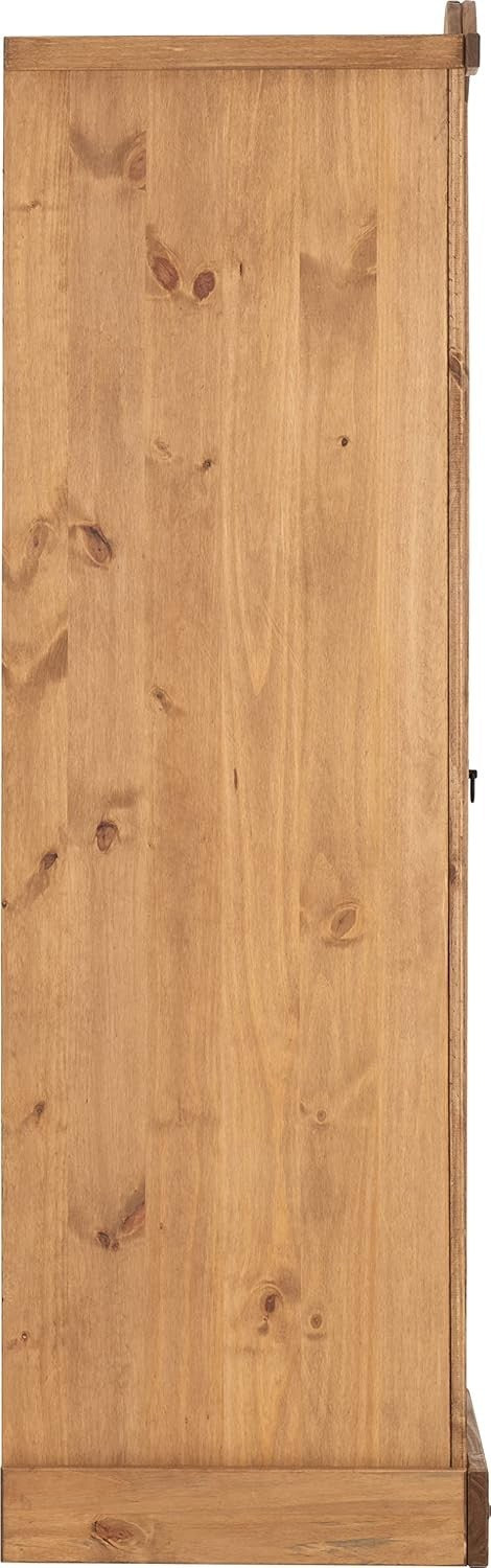 Rustic 1 Door Distressed Waxed Pine Wardrobe - Compact, Durable Storage
