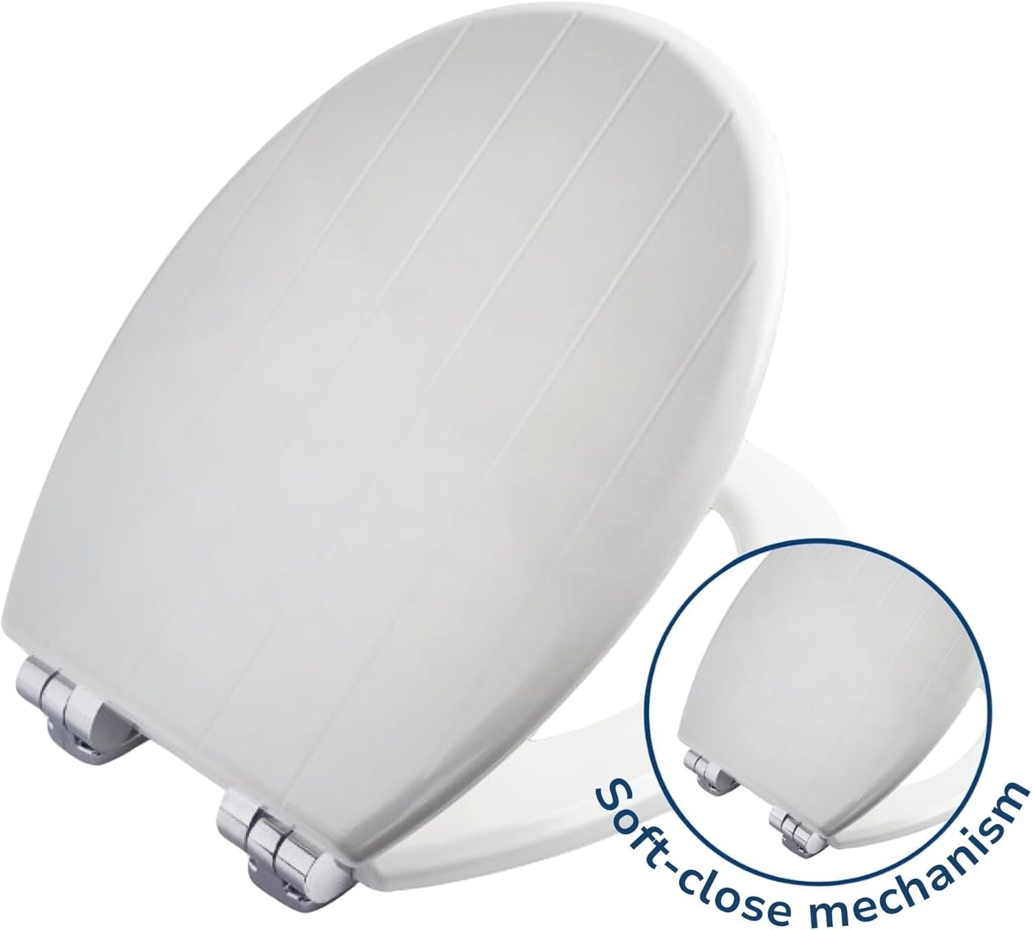 White Toilet Seat Soft Close Smartlift Easy Clean Moulded Wood