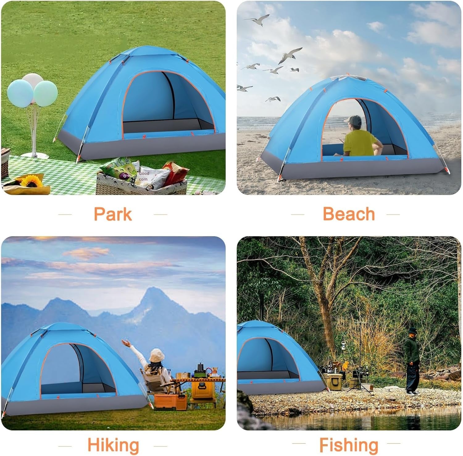 2-3 Man Automatic Pop Up Camping Waterproof