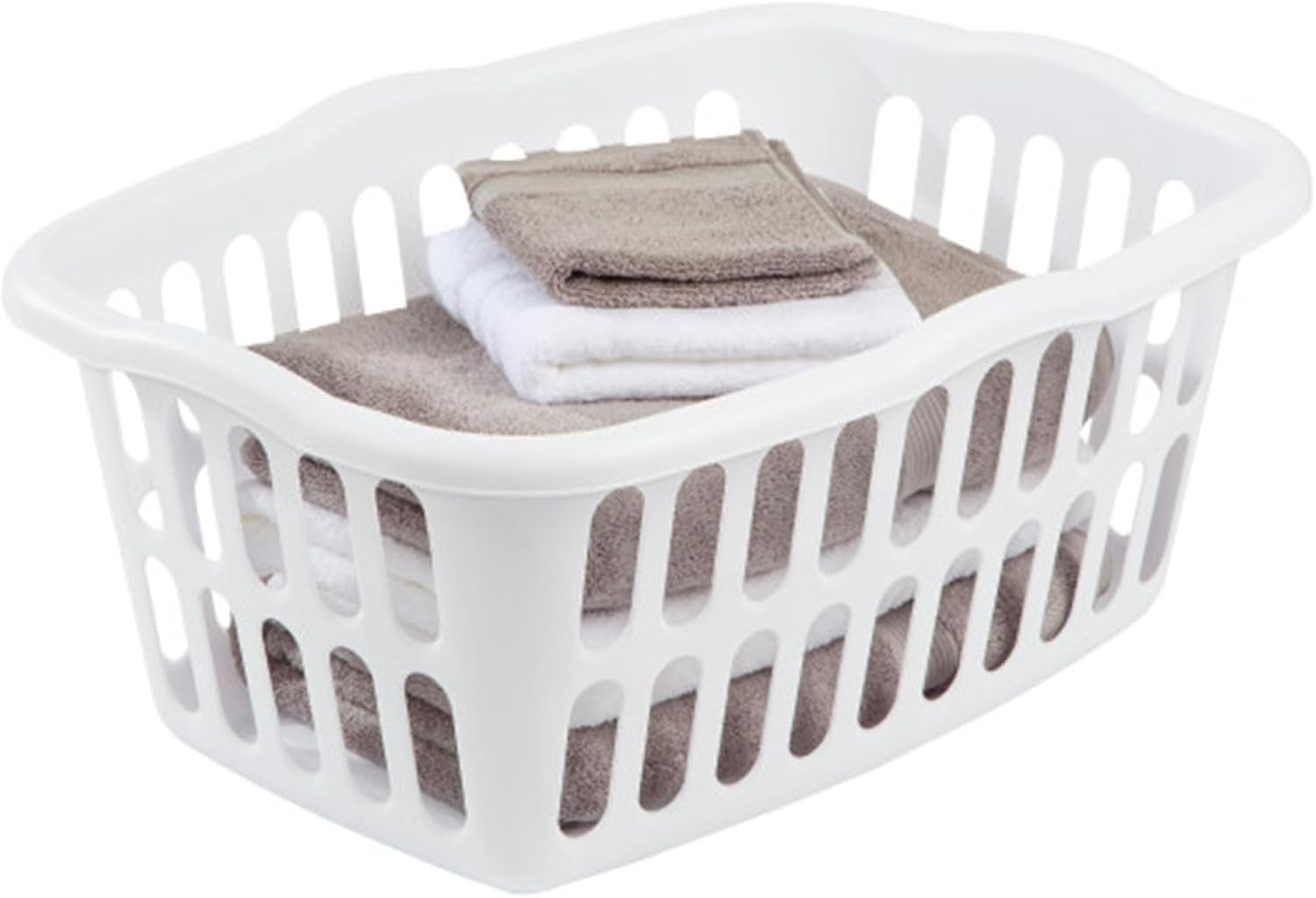 12-Pack Laundry Baskets White Plastic Hampers Rectangular 61cm Durable Handles