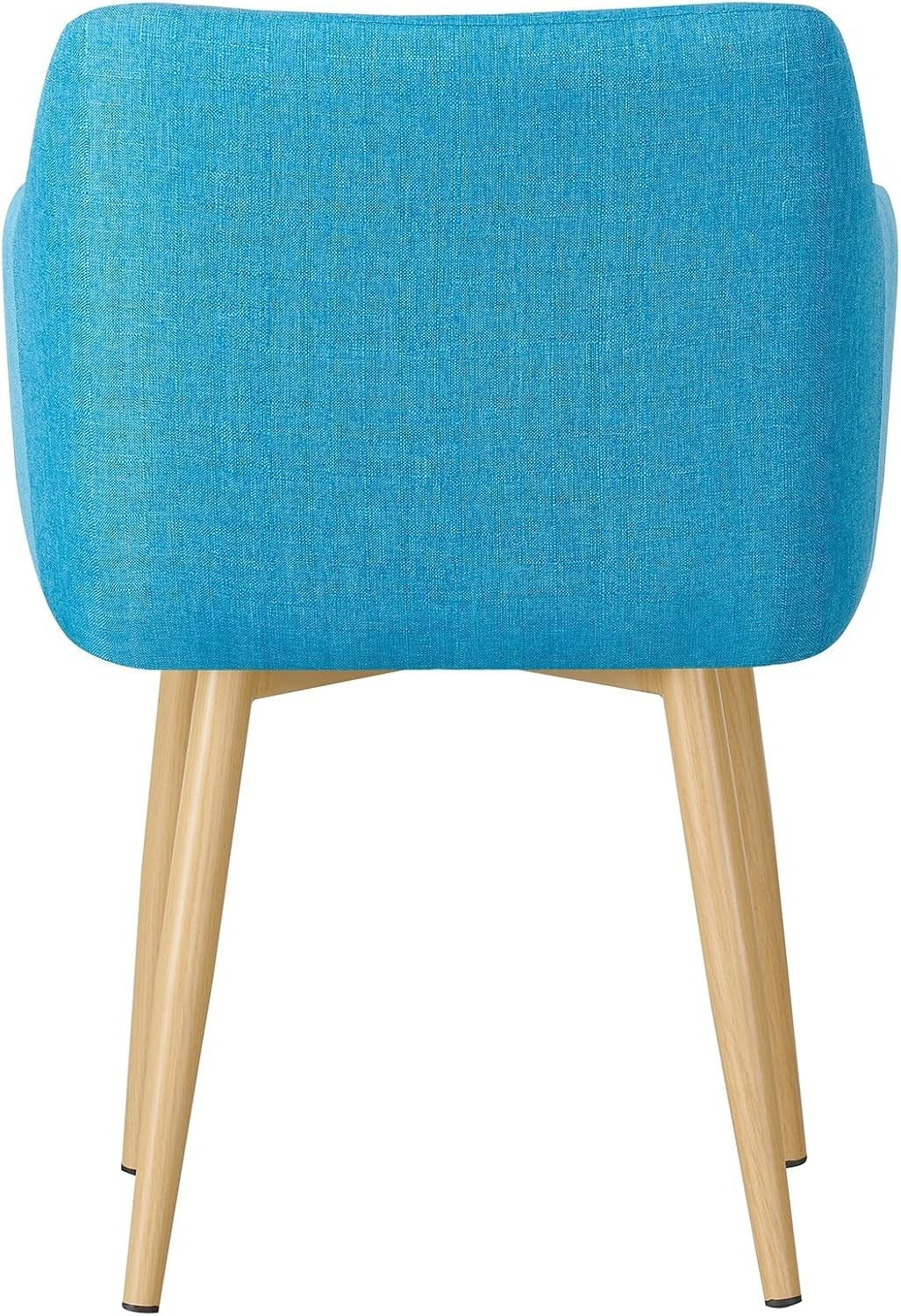 Blue Fabric Tub Chair Wing Back Armchair, Compact Bedroom Vanity Seat
