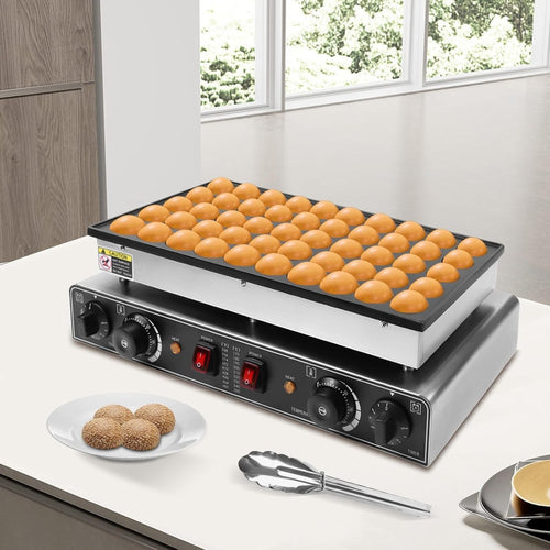 Commercial 50-Hole Dutch Pancake Maker 1700W Non-Stick Poffertjes Waffle Machine