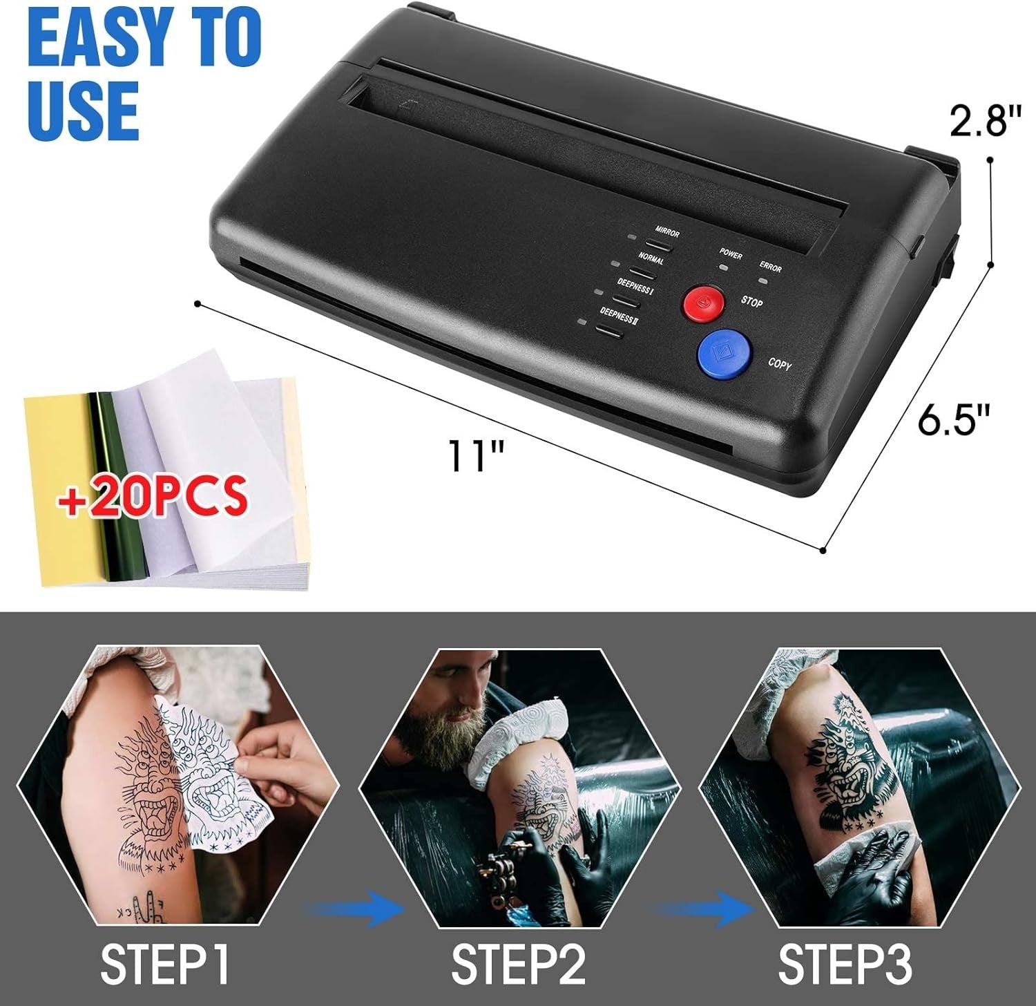 Tattoo Transfer Stencil Machine Copier Printer Thermal A4 A5 Printer