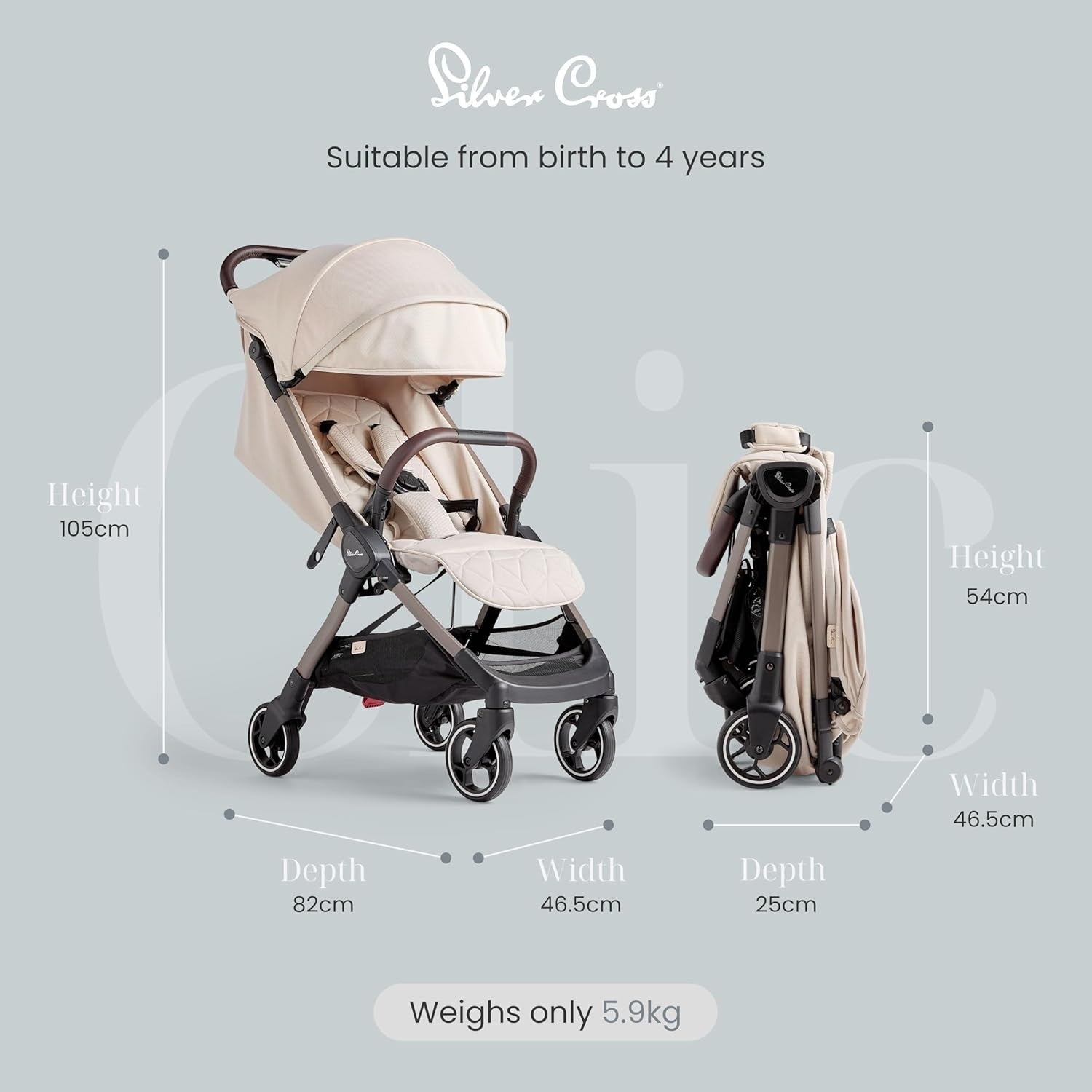 Cabin Approved Compact Travel Pushchair One-Hand Fold Lie Flat Newborn–4Y