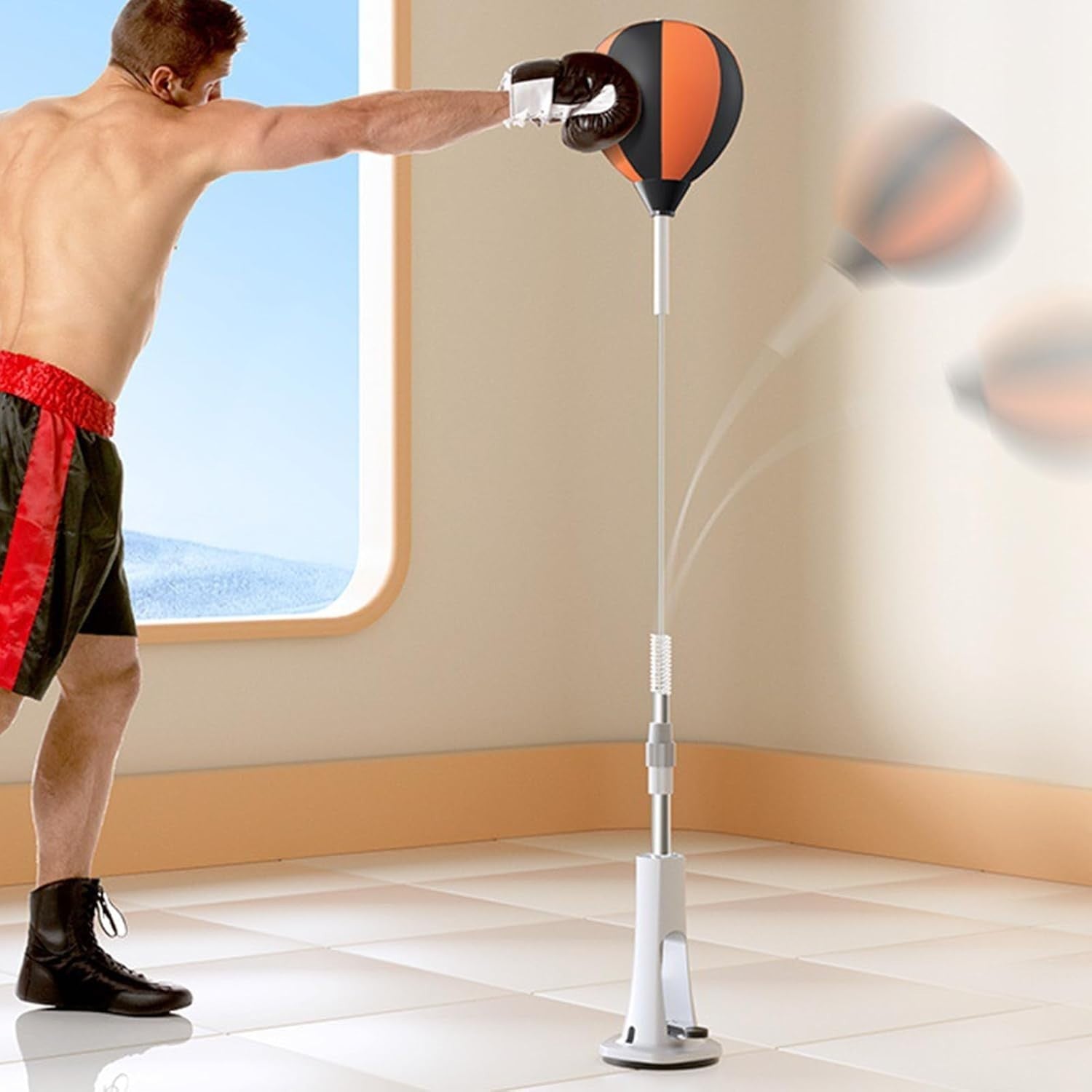 Adjustable Reflex Boxing Ball Stand Speed Training Home Gym