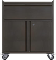 Mobile Steel Storage Cabinet with Wheels, Drawer & Lockable Doors 90H cm
