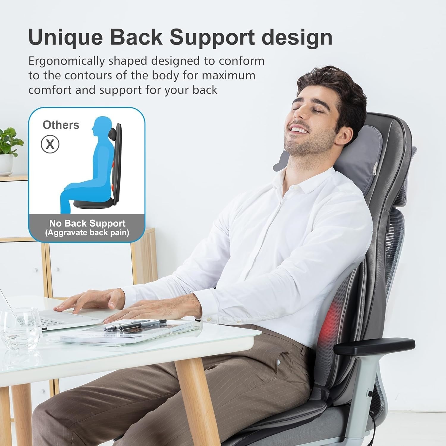 Full Body Heated Shiatsu Massage Chair Pad with Vibration & Compression