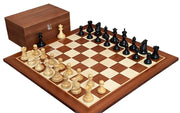 Luxury Mahogany Chess Set with Weighted Pieces & Wooden Storage Box