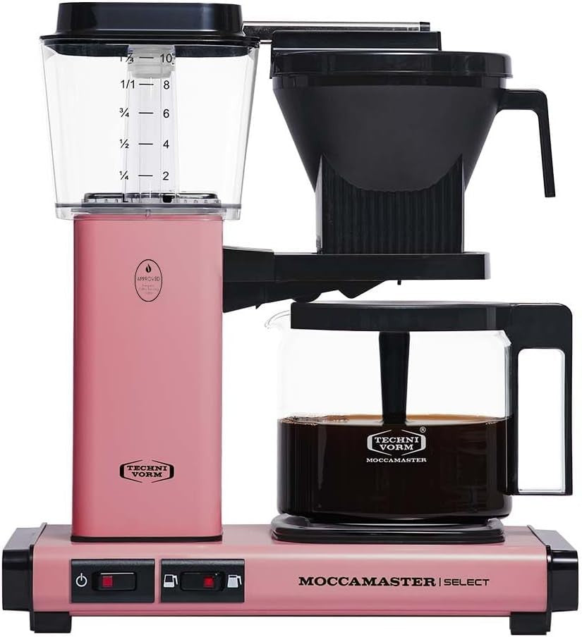 Premium Drip Coffee Maker 1.25L | Fast Brew, Quiet Operation, Pink Finish