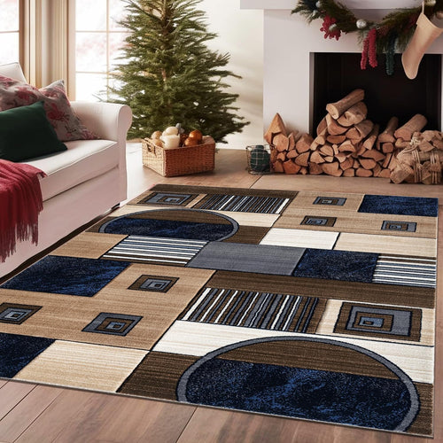 Thick Abstract Area Rug 120x170cm Soft High Pile Living Room Bedroom Carpet