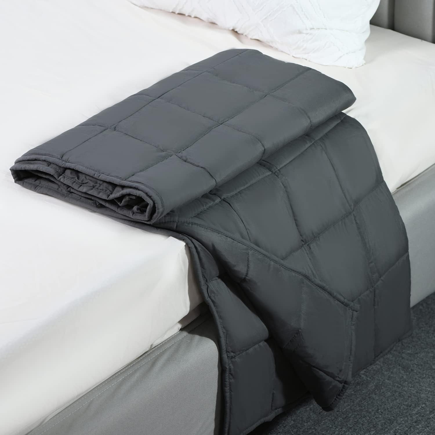 Grey Weighted Blanket 120x180cm 6.8kg for Stress & Anxiety Relief