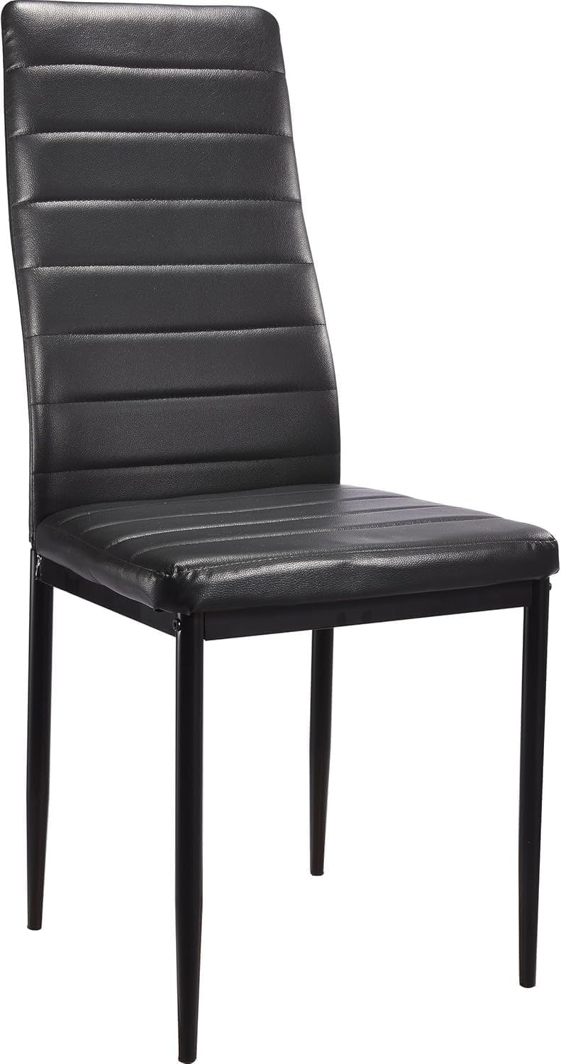 6-Piece PU Leather Dining Set | 140x80cm Modern Kitchen Table + Chairs