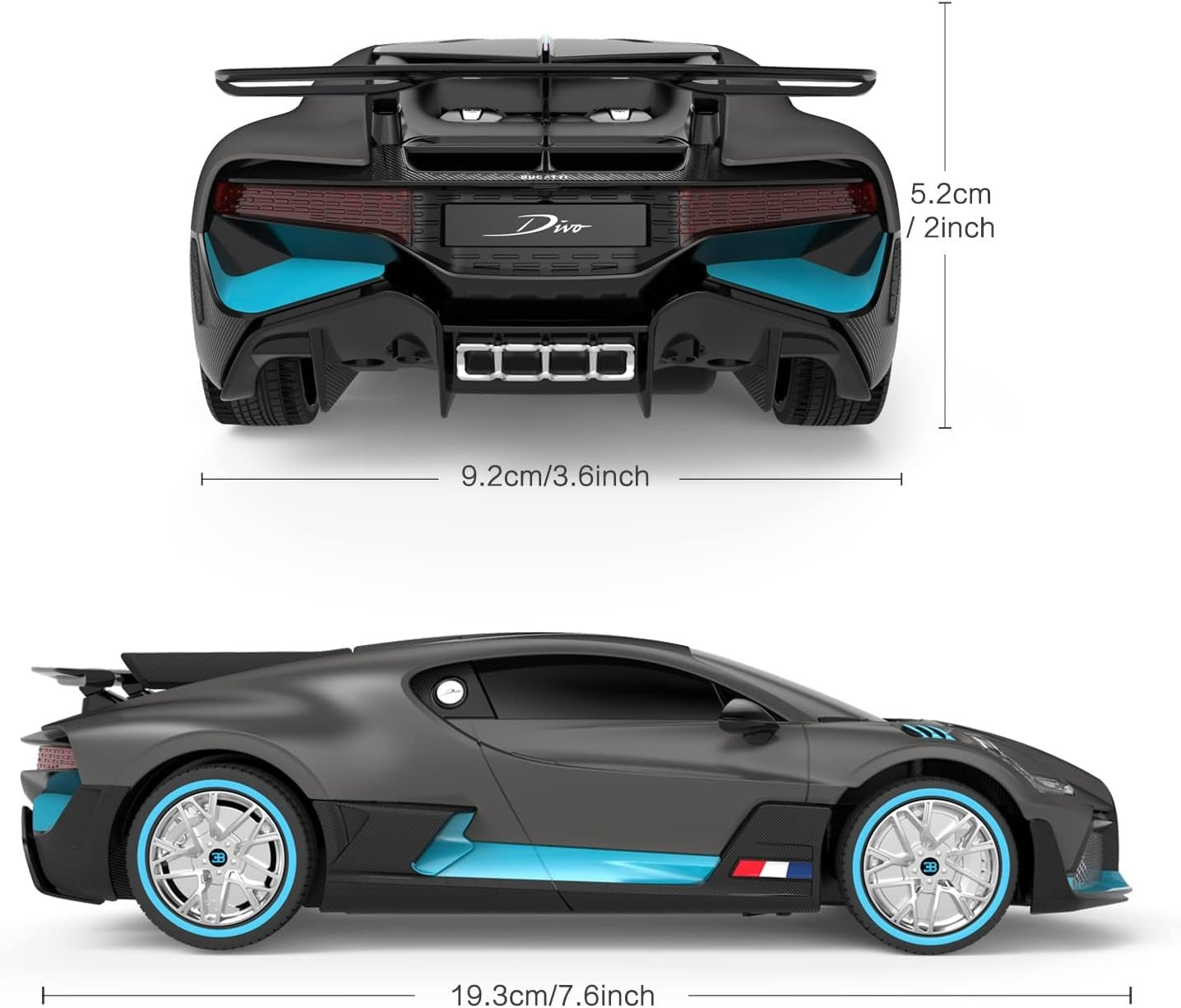 1:24 RC Sports Car, Remote Control Model Toy for Kids & Adults with LED Lights