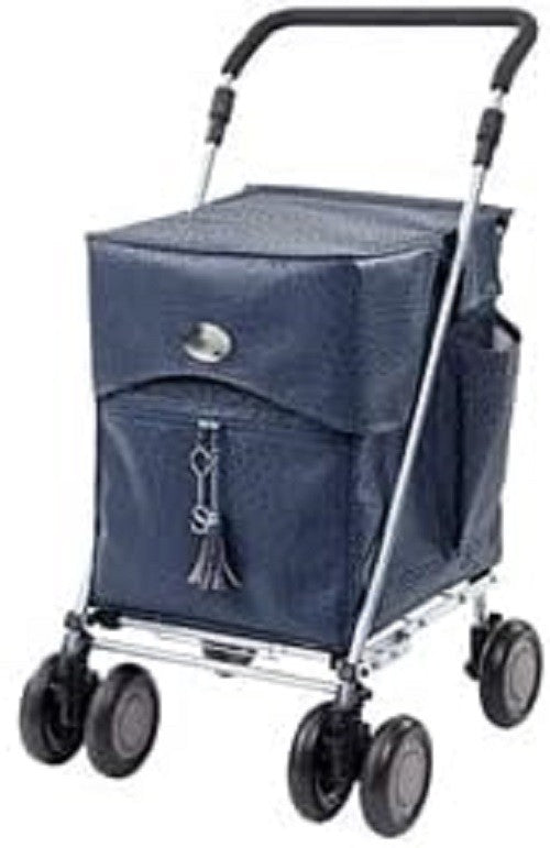 4 Wheel Shopping Trolley Foldable Mobility Cart Stable Lightweight Easy Push