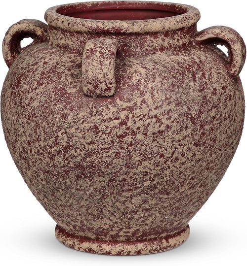 Rustic Ceramic Vase with Handles Farmhouse Table Centrepiece Decor