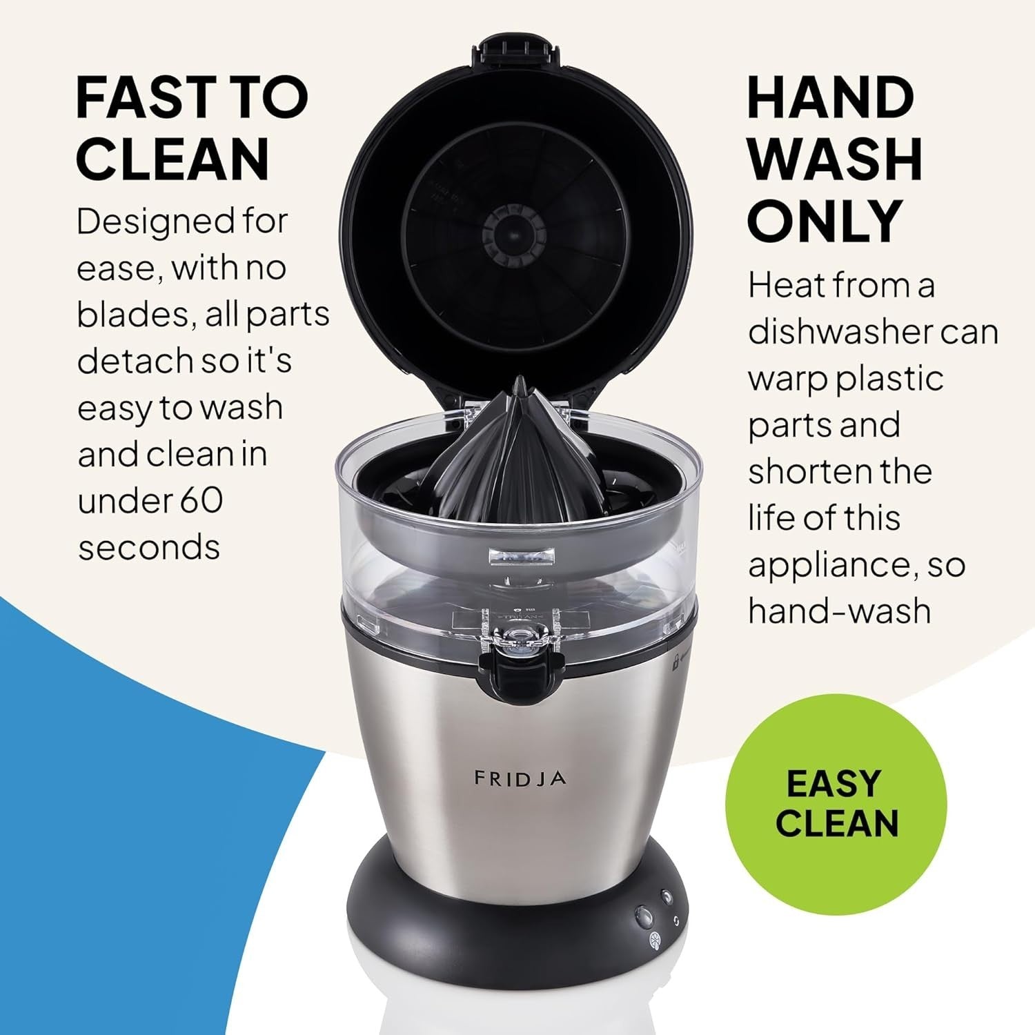 Automatic Citrus Juicer 50W One Touch No Spill 400ml Stainless Steel