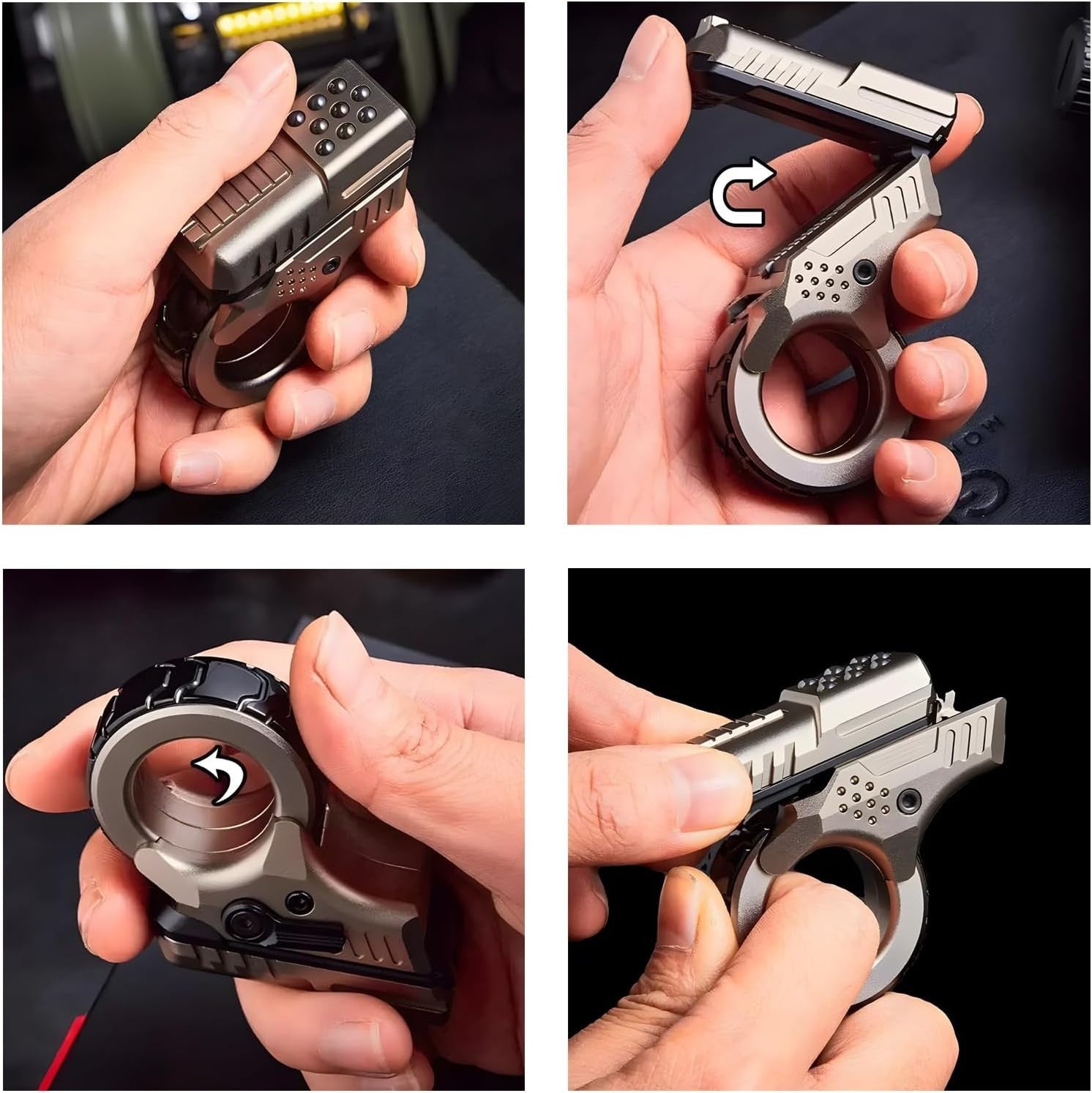 Metal Ratchet Ring Fidget Toy Alloy EDC Slider Spinner ADHD Stress
