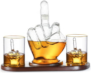 Middle Finger Whiskey Decanter Set 985g with 2 Glasses Funny Novelty Gift