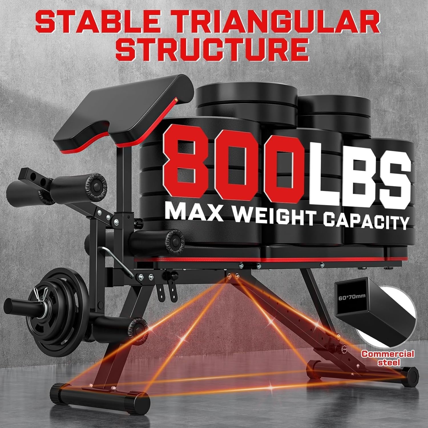 All-in-One Adjustable Gym Bench With Leg Extension & Preacher Pad