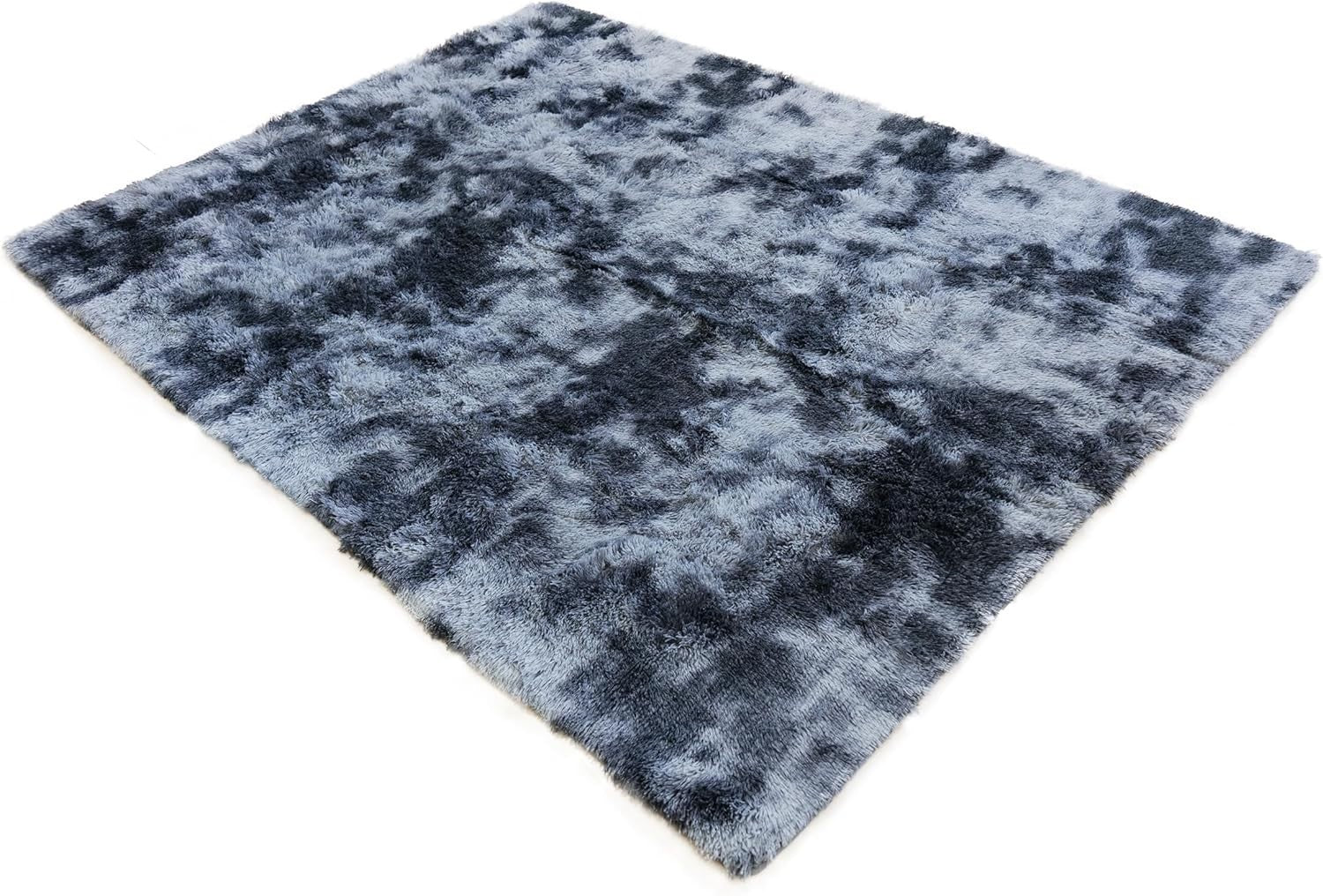 Large Grey Tie Dye Shaggy Area Rug 160x230cm Super Soft Thick Living Room