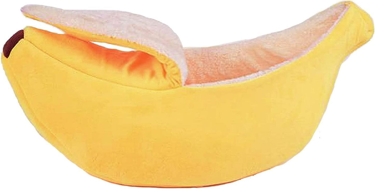 Banana Cat Bed Soft Plush Pet Cave House Warm Puppy Kitten Nest