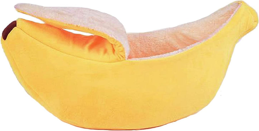 Banana Cat Bed Soft Plush Pet Cave House Warm Puppy Kitten Nest