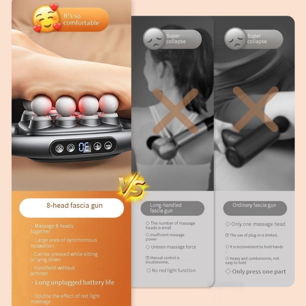 Deep Tissue Massage Gun 16-Head Multi Node Percussion Body Muscle Relaxer