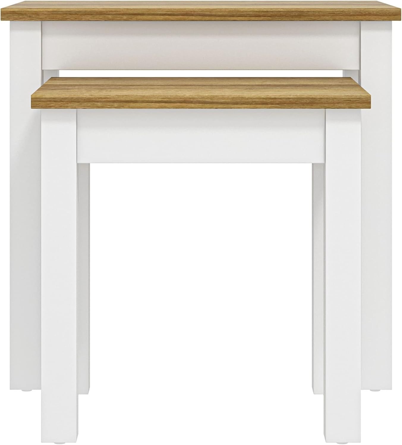 Space Saver Nesting Coffee Table Set White Wood Rectangular Storage