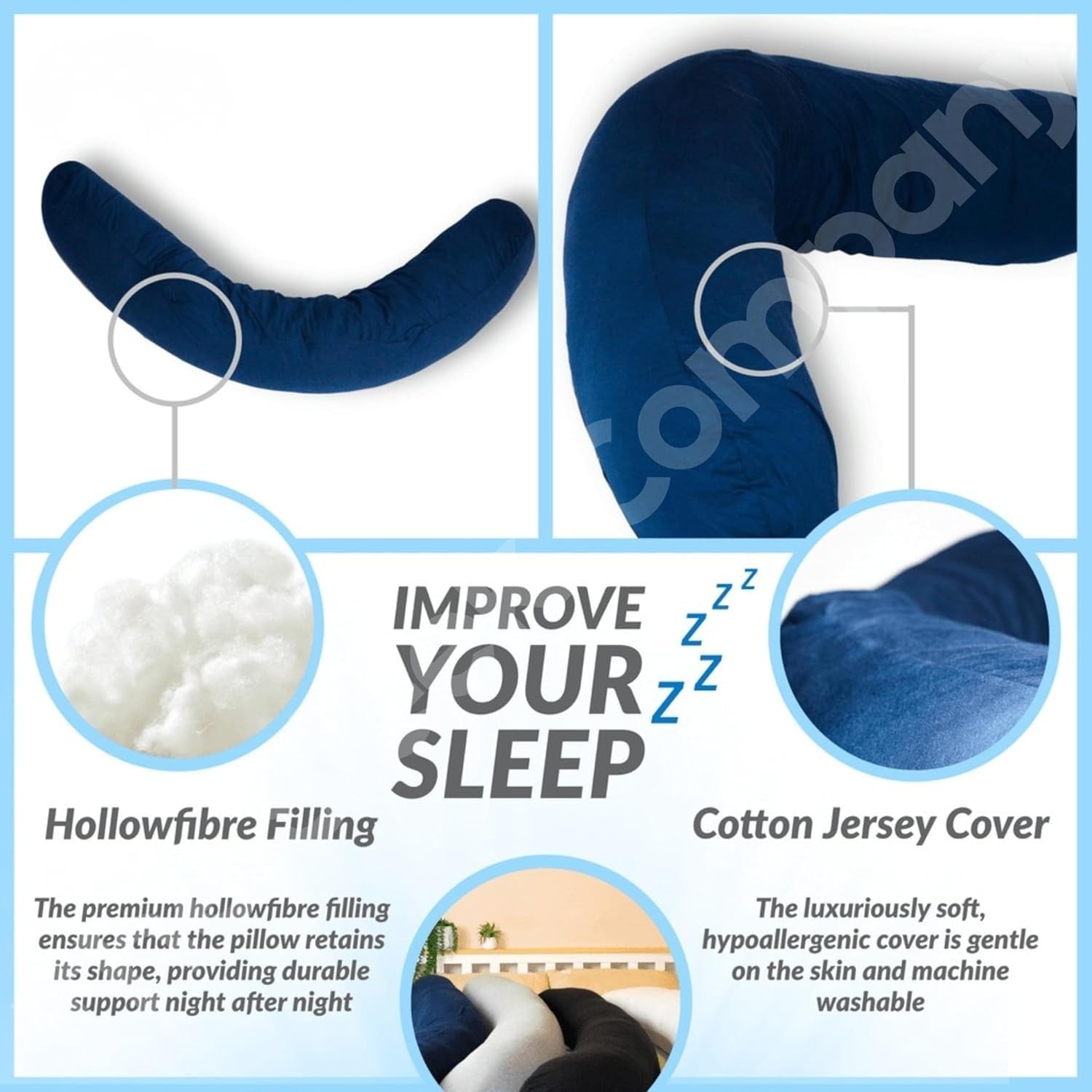Luxury Full Body Pillow 145cm Long Supportive Pregnancy Sleep Cushion