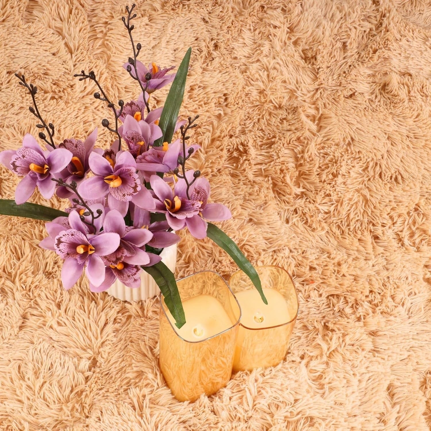Beige Hallway Runner Rug 80x300cm Soft Fluffy Non-Slip Shaggy Carpet Long Area