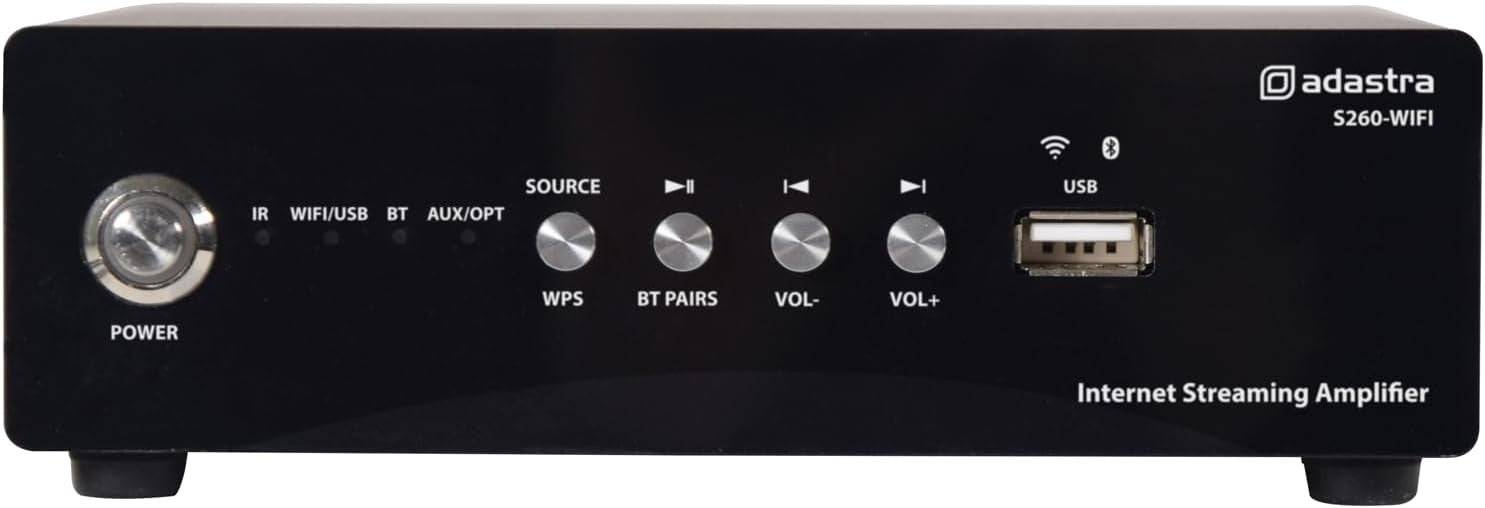 S260 WiFi Streaming Audio Amp 2x60W Bluetooth AUX USB Compact